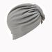 new four season multi color flower solid color wrinkled long one sided appliqué headscarf hat fashionable street photography hat_viptrois.com