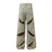 Men's Clothing Wasteland Style Full Print Distressed Print Jeans American Street Style Ripped Design Cow Retro Wide Leg Mopping Pants_viptrois.com