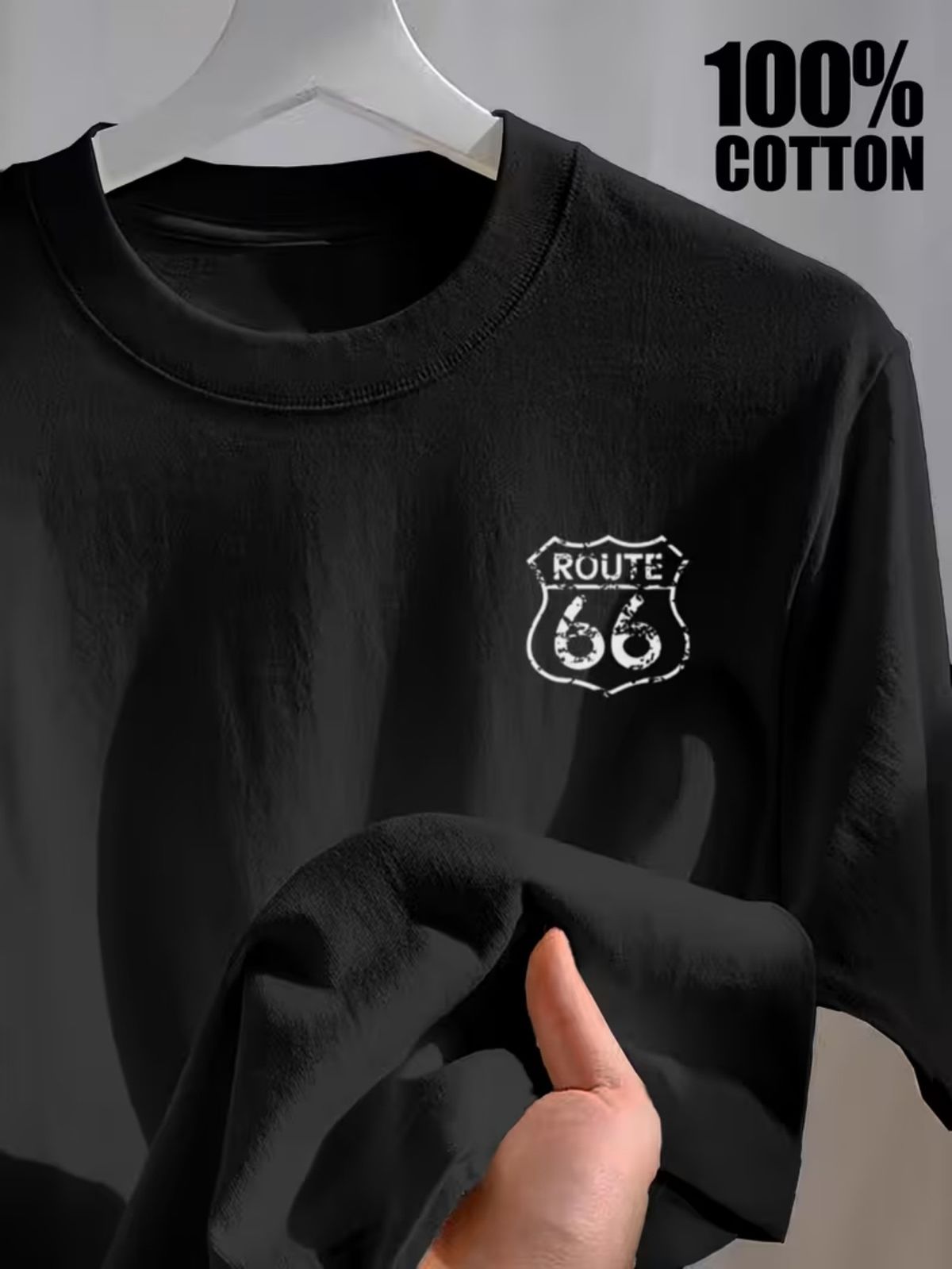 Maglietta Uomo 180g Cotone Puro Stile Americano Stampa Arte Di Nicchia, Leggera E Traspirante Per Uso Casual Estivo_viptrois.com