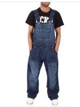 Men's Clothing Men's Denim Overalls Programmer Science And Engineering Men's Cross Border Overalls Multi Pocket Loose Jeans_viptrois.com