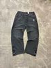 Men's Vintage Washed Denim Jeans, Straight Leg Fit With US Style Embroidery For Men_viptrois.com