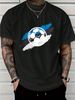 Soccer Style T Shirt With Football Graphic Design Cotton Blend Casual Wear For Men And Sports Fans Size M L XL XXL Single Piece_viptrois.com