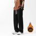 Men's Heavyweight Flowy Casual Trousers Style Winter Trendy Loose Fit Sporty Grey Sweatpants Wide Leg Straight Leg Couple Pants_viptrois.com