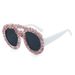New Cross Border Double Beam Large Frame Round Sunglasses Luxury Full Diamond Personality Retro Catwalk Contrast Color Sunglasses Female Party_viptrois.com