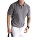 Men’s Clothing Polo Shirt V Neck Short Sleeved Knitted Sweater Men's Seagull Collar British Business Summer Ice Silk T Shirt Tide_viptrois.com