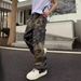 Premium Products High Street Washed Vibe Style Loose Splicing Camouflage Camouflage Leaf Print Lumberjack Outfit Looks Jeans Men_viptrois.com