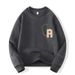 "Men's Casual Round Neck Pullover Sweatshirt – Loose Fit Long Sleeve T-Shirt, Trendy Streetwear Essential For Teens Breathable Fabric"_viptrois.com