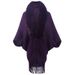 Knitted cape coat for women with fur collar fringe cape_viptrois.com