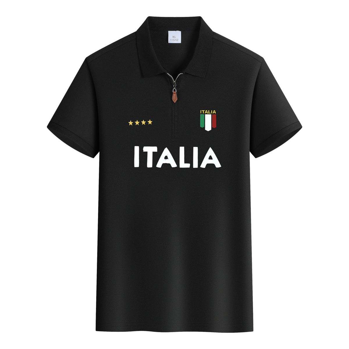 Five-star Half-zipper Polo Shirt, Football Fan Commemorative T-shirt_viptrois.com