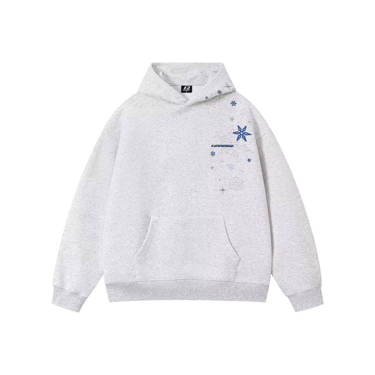 High Street Snowflake Embroidered Hooded Sweatshirt, New Warm And Casual Men's And Women's Couple's Top_viptrois.com