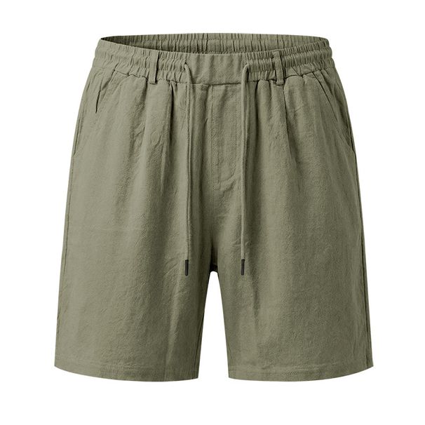 Men's Casual Loose Linen Shorts Summer Simple Commuting Sports Beach Five Point Bottoms_viptrois.com