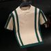 Men's Clothing Summer New High End Cool Silk Striped Short Sleeved Polo Shirt Men's Trendy Slim Casual Half Sleeved T Shirt_viptrois.com