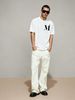 Men's Clothing Men's 100% Cotton Short Sleeve T-Shirt Mi Monogram Logo Trendy Brand Summer High Street Loose Fit Top Versatile Niche Style_viptrois.com