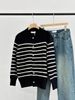 Women's Striped Knit Cardigan Sweater - Long Sleeve Casual Button Front Open Coat, Soft & Comfortable, Trendy College Style_viptrois.com
