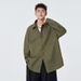 Vintage Striped Shirt – Oversized Long Sleeve Casual Shirt For Men & Women (Navy/Army Green/Beige)_viptrois.com