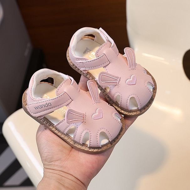 Summer Princess Style Hollow Baotou Baby Toddler Shoes Fashion Rabbit Ears Soft Bottom Girls Beach Shoes Children's Sandals_viptrois.com