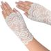 Unisex Lace gloves for women half fingerless short sailor dance driving sun protection UV protection scar cover gloves_viptrois.com