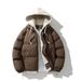 Unisex Winter Puffer Jacket – Thickened Two-Tone Colorblock Coat With Detachable Hood (S-3XL, Black/Beige/Sky Blue/Mint/Coffee/Dark Gray)_viptrois.com