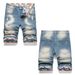High Street Trend Men's Summer Five-Point Distressed Retro Fashion Slim Fit Denim Shorts Men_viptrois.com