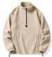 Men's Fleece Stand Collar Pullover – Anti-Pill Brushed Polyester Jacket (M-5XL, Minimalist Japanese Streetwear)_viptrois.com