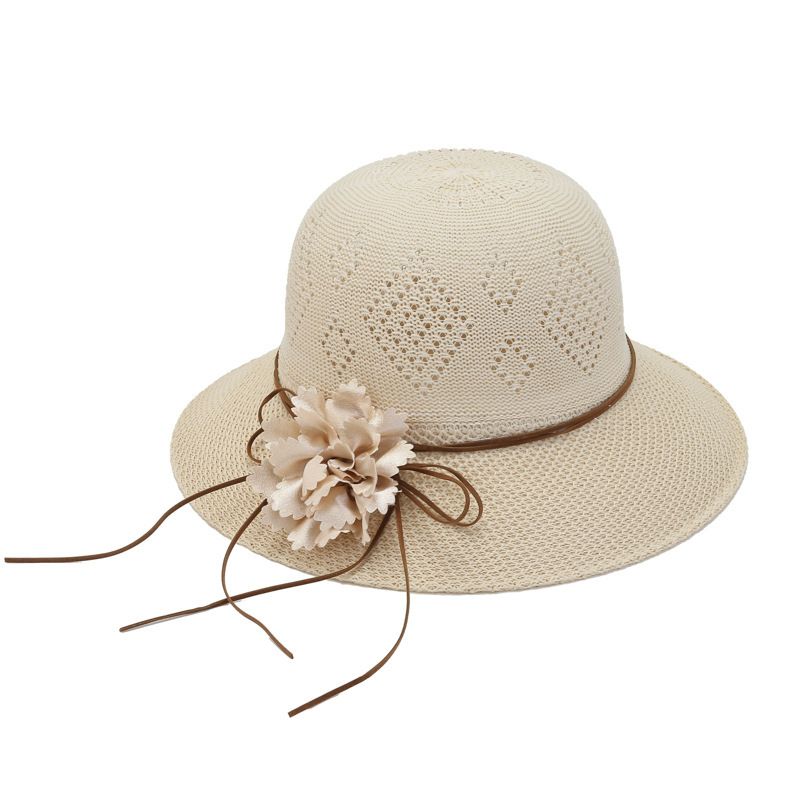 Summer Knitted Bucket Hat Outdoor Travel Sun Hat New Beach Hat Women's Casual Fashion Sun Hat_viptrois.com