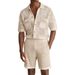 Men's Clothing Spring And Summer New Style Lapel Knitted Tops Color Matching Design_viptrois.com