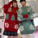 Pure Cross-Border Christmas Reindeer Couple Sweater 2025 Autumn New Loose Lazy Style Winter Knitted Jacket_viptrois.com