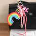 MIU Series Leather Cotton Filled Rainbow Pendant Love Balloon Dog Braided Rope Extremely Complex Bag Pendant Keychain High End_viptrois.com