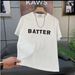 Half Sleeve T-Shirt Men's Summer Trend Short Sleeve Letter Printing Korean Version Crew Neck Slim-fit Versatile Bottom Shirt T-Shirt_viptrois.com