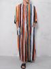 Muslim Robe New Style Men's Loose Door Stripe Long Sleeve Ready-Stock Ethnic Style Bodysuit_viptrois.com