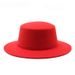 retro gentleman felt hat small head circumference flat top hat autumn and winter children's solid color short brim jazz hat_viptrois.com