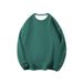 Youth Versatile Solid Color Hoodie With Cotton Off Shoulder Sleeves, Round Neck Pullover, Long Sleeves_viptrois.com