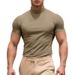 Men's Clothing Spot Summer Solid Color Short Sleeved Fashion Bottoming Shirt Men's Tight High Collar T Shirt_viptrois.com