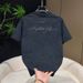 Men's Clothing Men's Luxury Style Short Sleeve T-Shirt Letter Embroidered Tie Dye Trendy Lightweight Top For Summer_viptrois.com