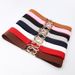 New Single Loop Black Japanese Minimalist Elastic Waistband for Women's Dress Slim Fit Waist Belt with Circular Buckle Waistband_viptrois.com