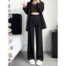 Men's Clothing Spring/Autumn New Women's Casual Pants Flowy Slim Straight Leg Suit Pants Trendy And Versatile Wide Leg Trousers_viptrois.com