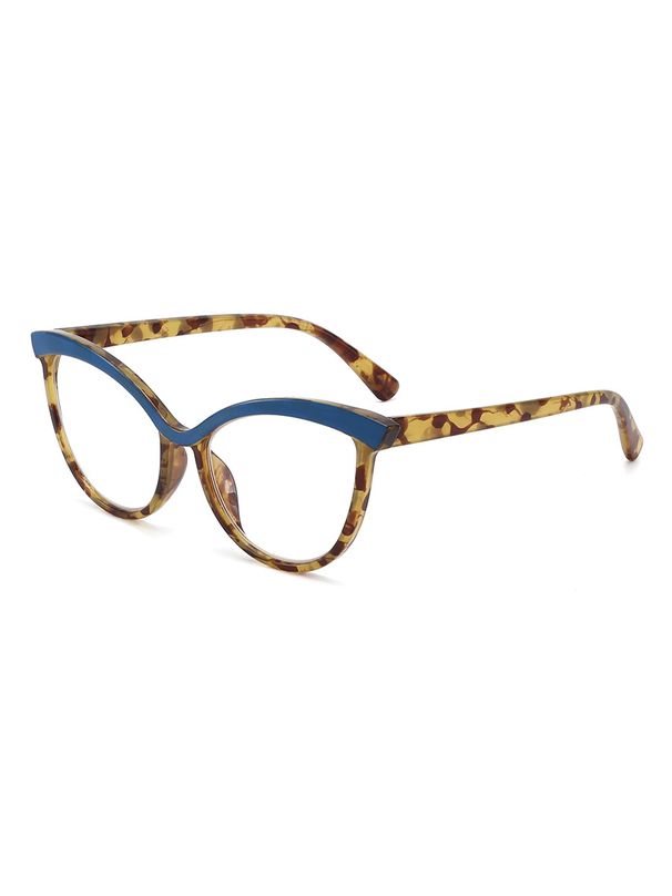 Anti Blue Light Glasses Fashion Cat Eye Glasses Frame Female Internet Celebrity Same Style Reading Glasses Leopard Print Flat Glasses T1375_viptrois.com
