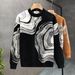Pattern Round Neck Long Sleeved Warm Sweater, Fashionable Base Knit Top, Retro Autumn And Winter_viptrois.com