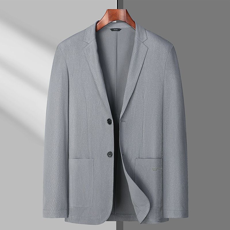 Men's single breasted suit sunscreen fat casual thin suit_viptrois.com