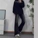 Black Micro Flared Jeans For Men In Autumn, Slim Straight Leg, Cool And High-End Pants, American High Street Pants_viptrois.com