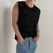 Men's Clothing Hollow Knitted Vest Loose Sleeveless T Shirt Trendy Niche Round Neck Waistcoat Top_viptrois.com