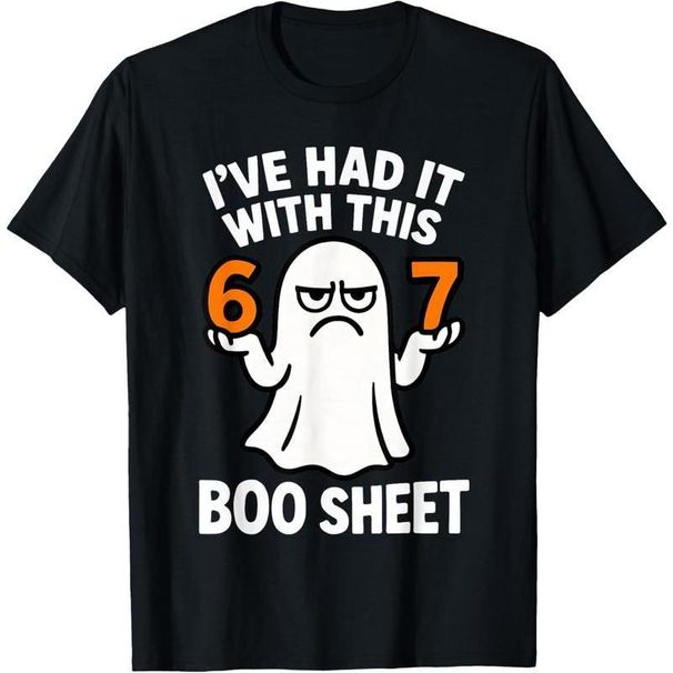 100% Algodón Prenda Moda 67 Meme Disfraz Halloween 6 7 Divertido Boo Sheet Seis Siete 6-7 Unisex Algodón Camiseta De_viptrois.com