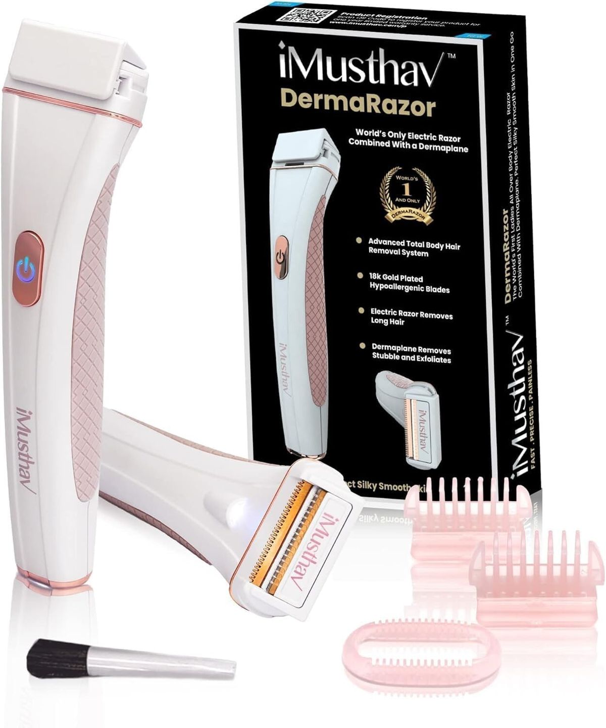 DermaRazor Rechargeable Body Hair Remover, Bikini Trimmer For Women_viptrois.com