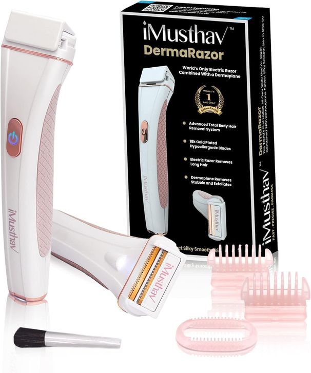 DermaRazor Rechargeable Body Hair Remover, Bikini Trimmer For Women_viptrois.com