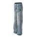 Men's Clothing 2025 Neutral Trendy Washed Blue Design High End Men's Straight Loose Jeans_viptrois.com