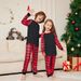 Christmas plaid printed family family pajamas set_viptrois.com