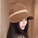 Zhao Lusi Same Style Cap Women, Corduroy Fisherman For Autumn And Winter, Outdoor Cycling, Can Hang Mask, Duckbill Hat_viptrois.com