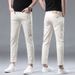 2026 European High-end Men's Cropped Jeans, Korean Style, Casual Slim Fit, Stretchy Tencel, Summer Thin Version_viptrois.com