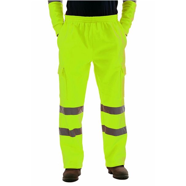 Men's Clothing Men's Reflective Strip Sanitation Worker Uniform Fleece Casual Trousers_viptrois.com