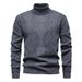 Men's Clothing Sweater Fleece Lined And Thickened High Neck Sweater Winter Warm Knit Pullover Ribbed Hem Thickened Fleece Lined Casual Tops For Dad_viptrois.com
